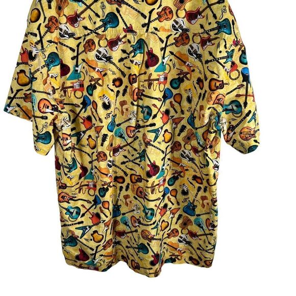 High Seas Trading Co Guitar Print Button Down Shirt - Picture 7 of 8
